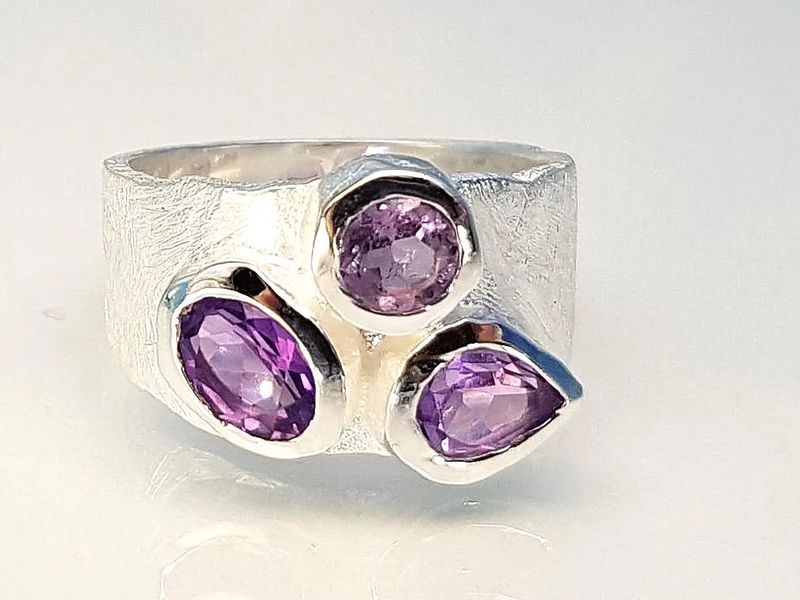 Amethyst ring 925 silver