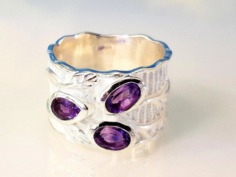 Amethyst ring 925 silver