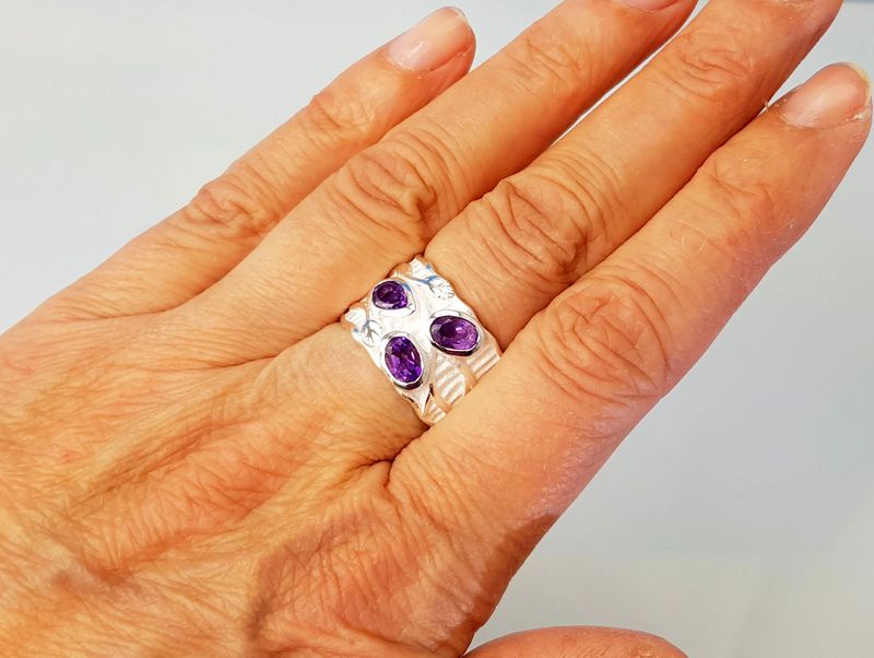 Amethyst ring 925 silver