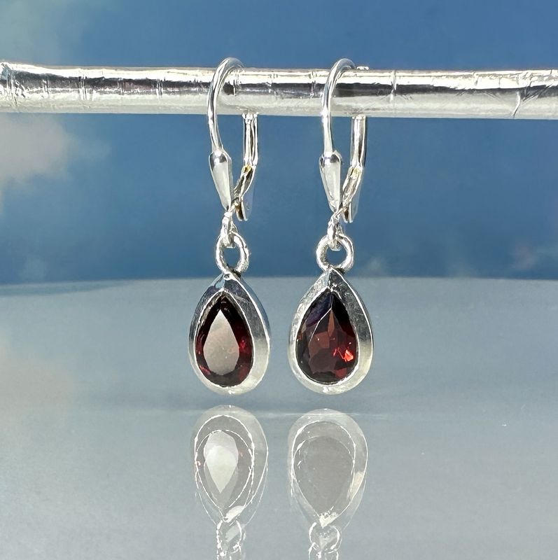 Earrings garnet 925 silver