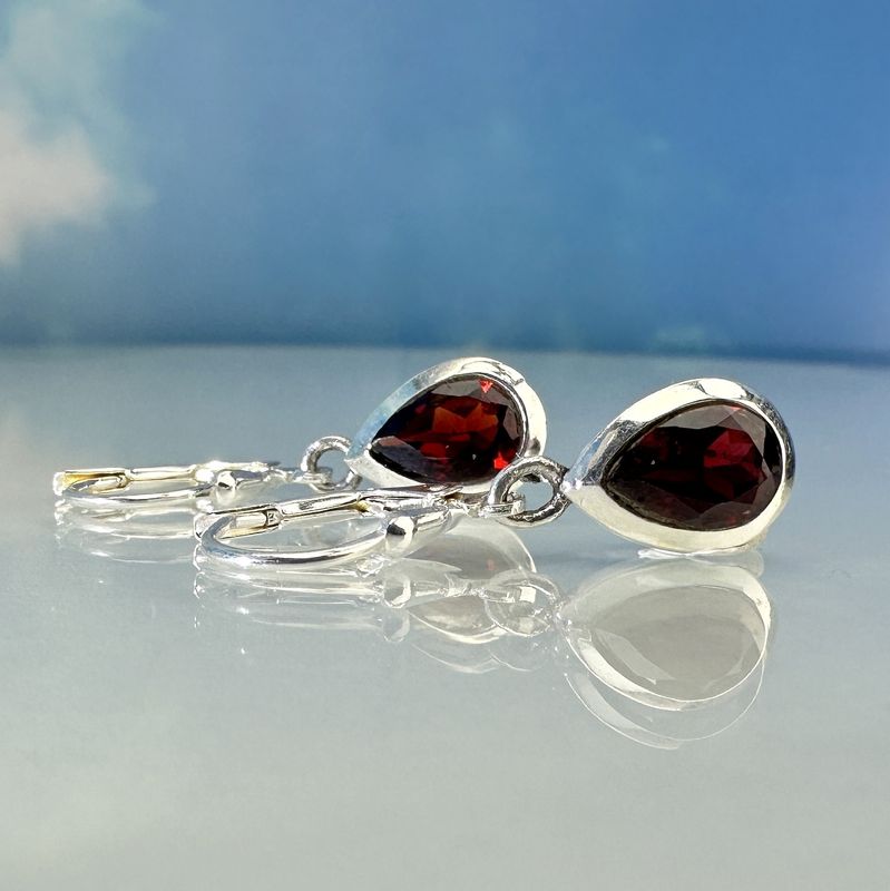 Earrings garnet 925 silver