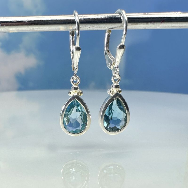 Earrings topaz blue 925 silver