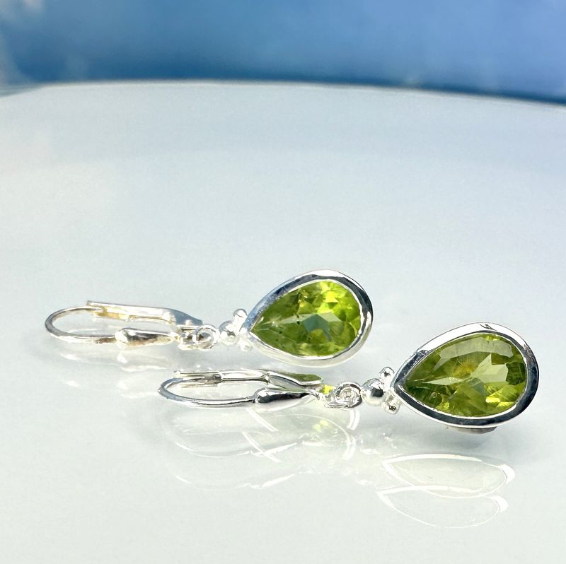 Earrings peridot 925 silver