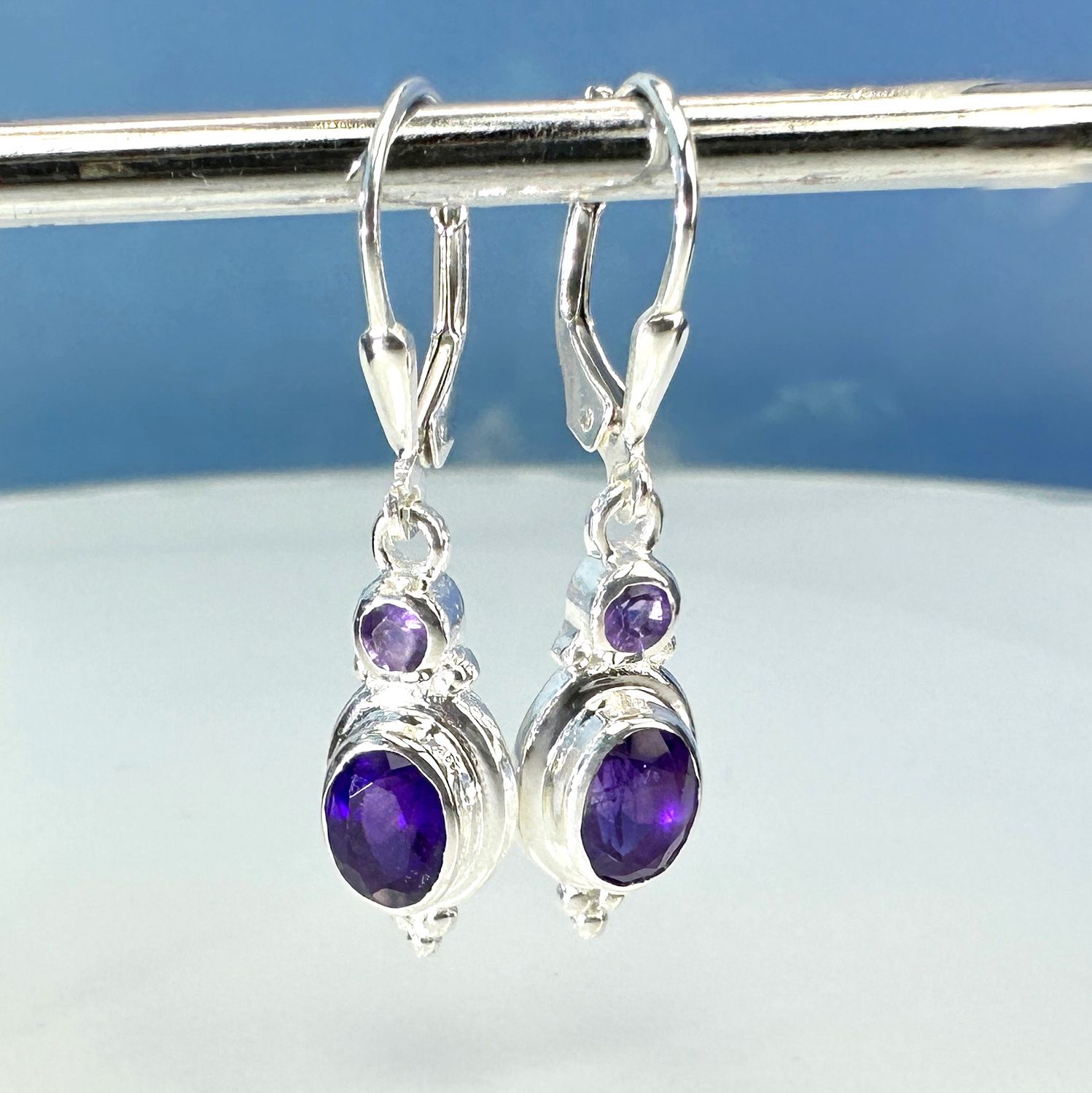 Earrings amethyst 925 silver