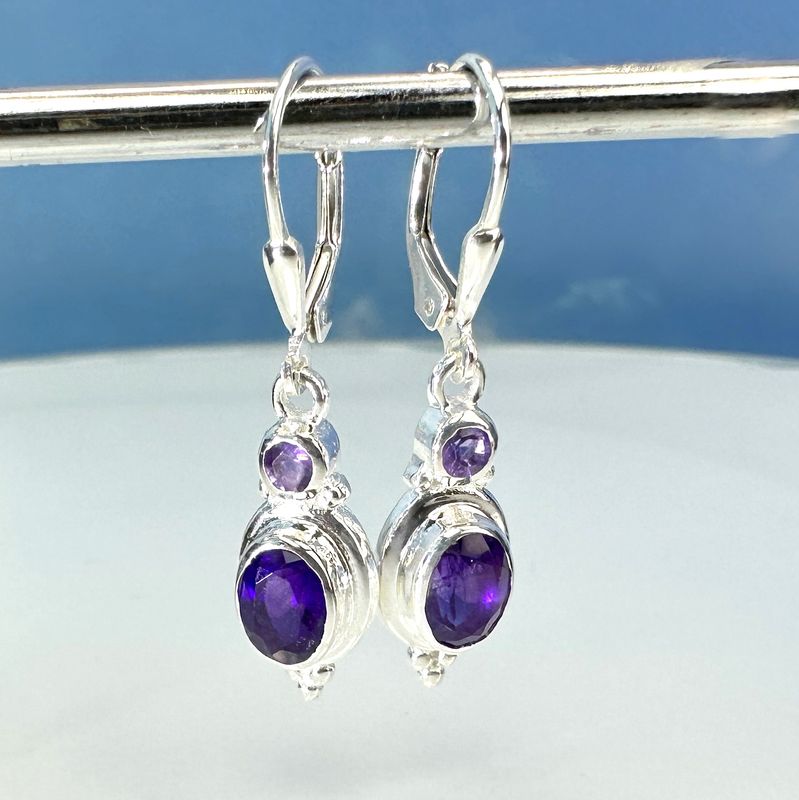 Earrings amethyst 925 silver