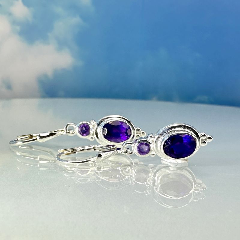 Earrings amethyst 925 silver