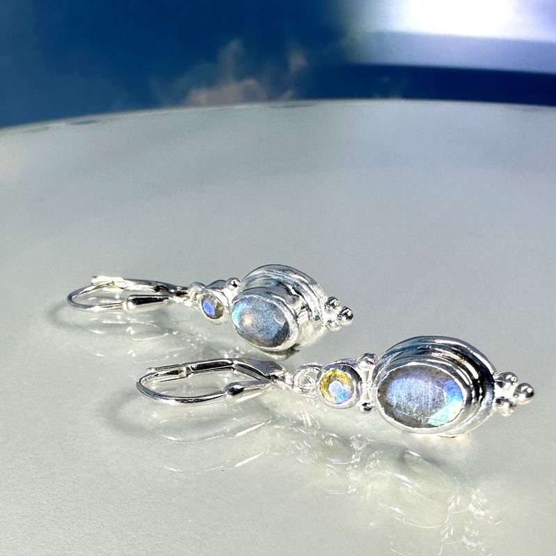 Earrings labradorite 925 silver