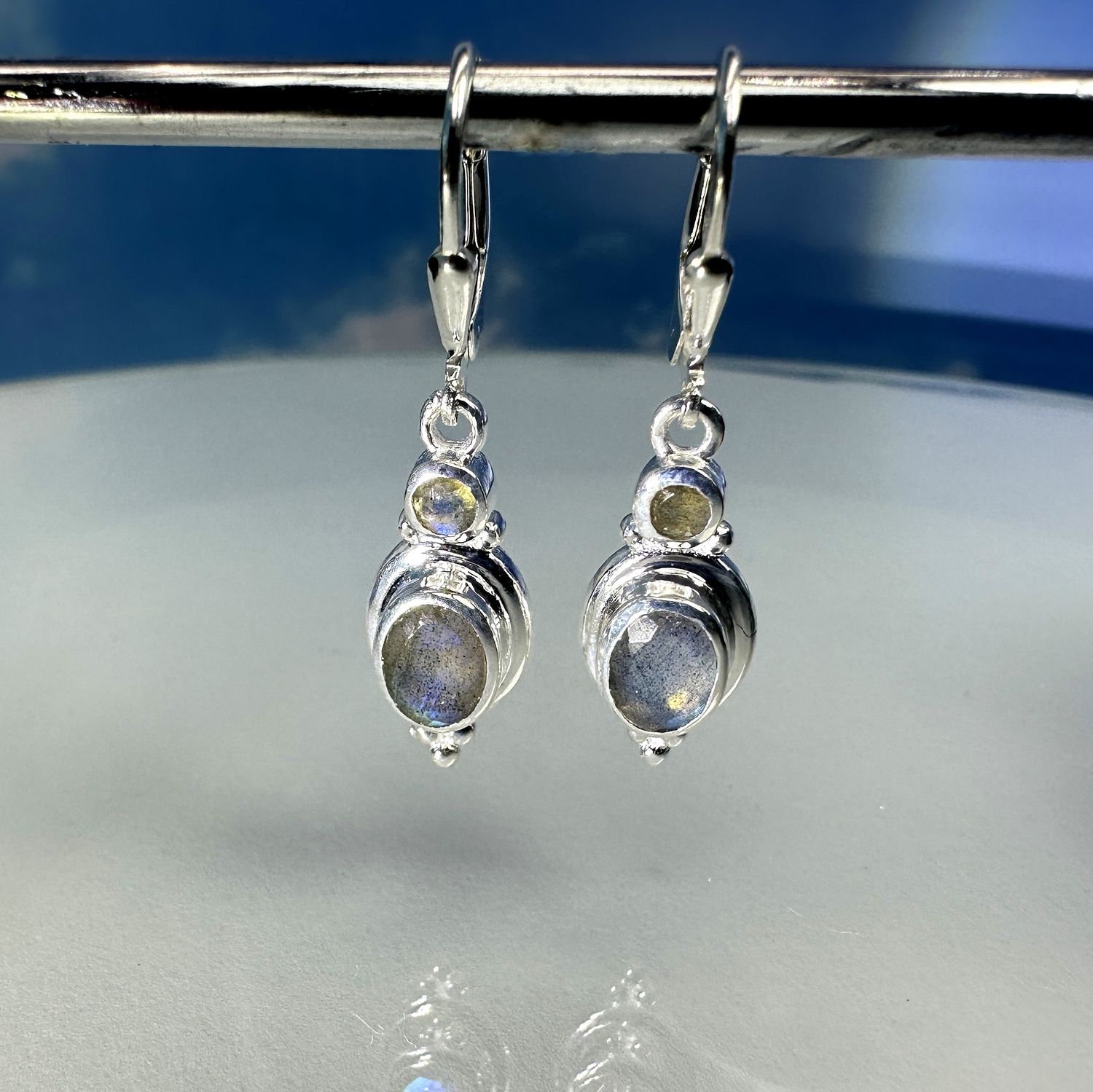 Earrings labradorite 925 silver