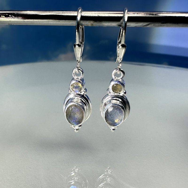 Earrings labradorite 925 silver