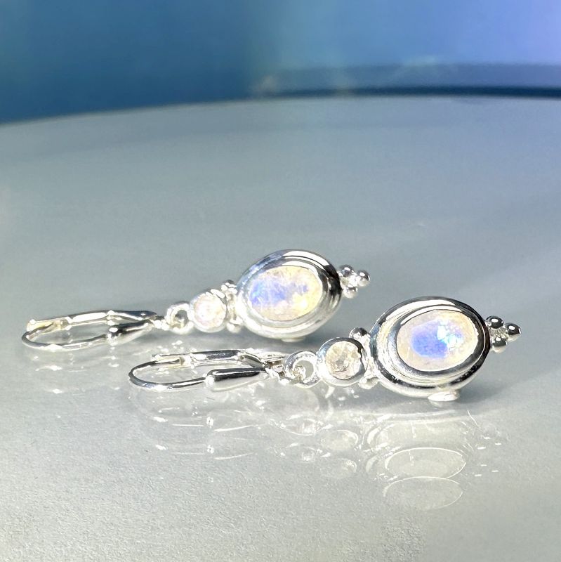 Earrings moonstone 925 silver