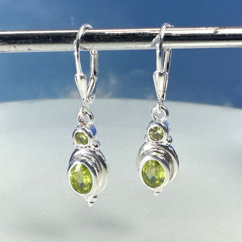 Earrings peridot 925 silver