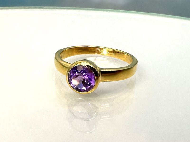 Amethyst ring 925 gold