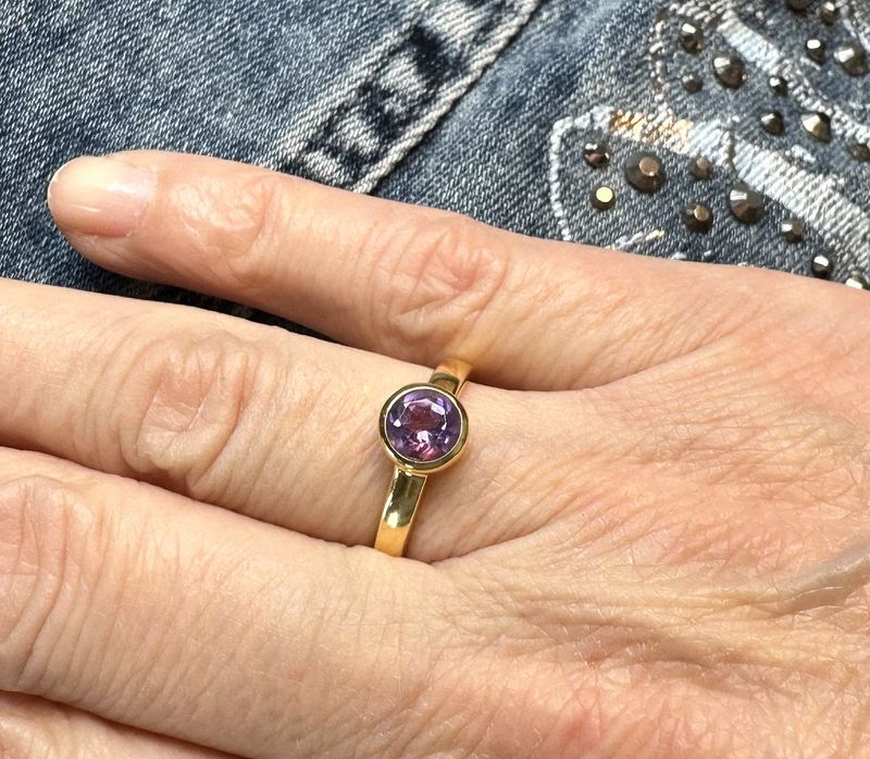 Amethyst ring 925 gold