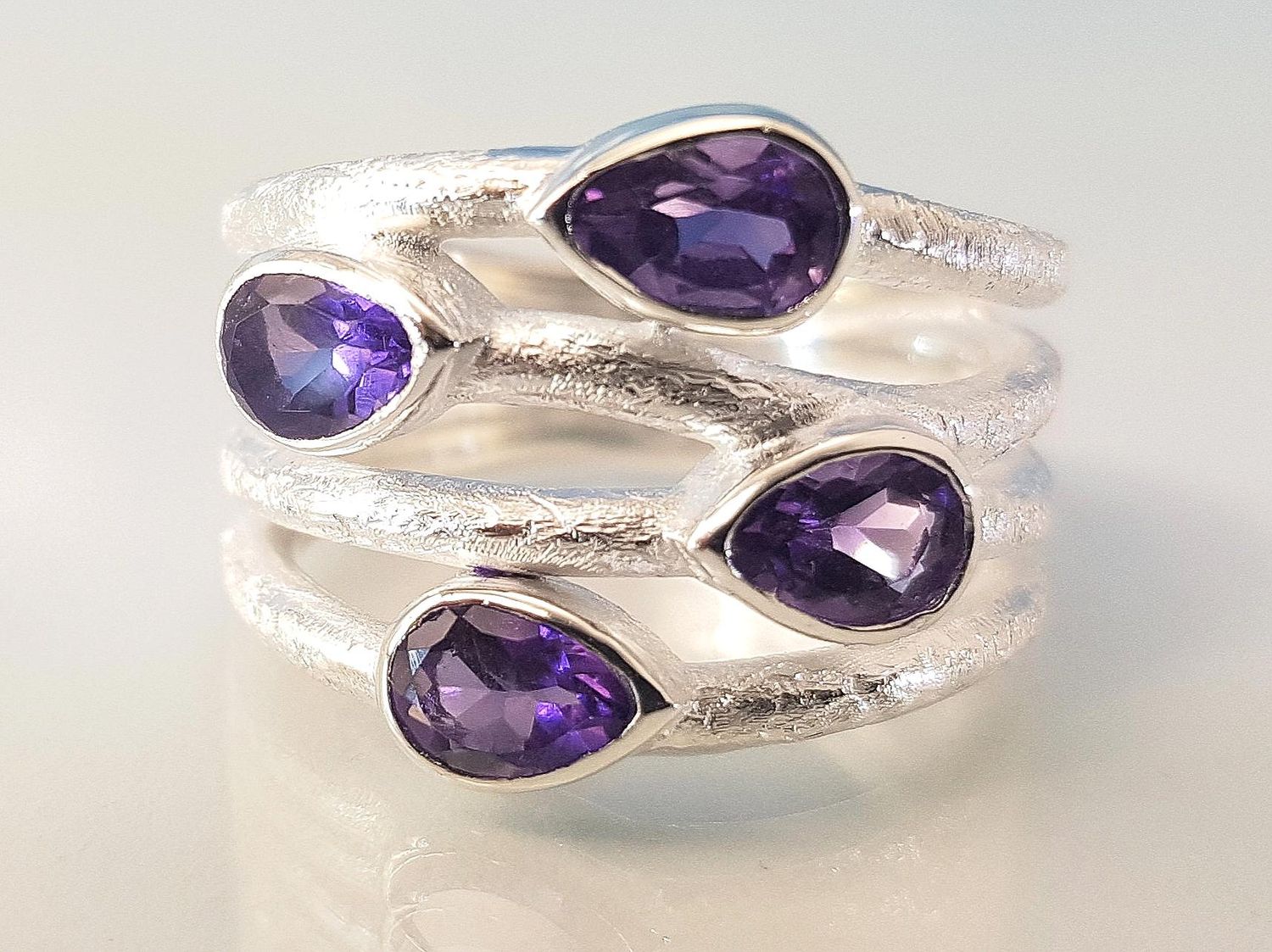 Amethyst ring 925 silver