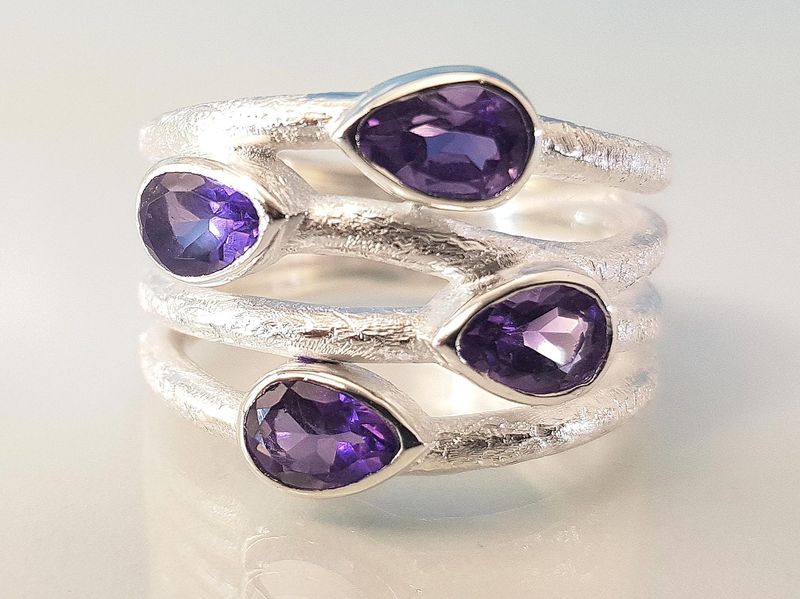 Amethyst ring 925 silver
