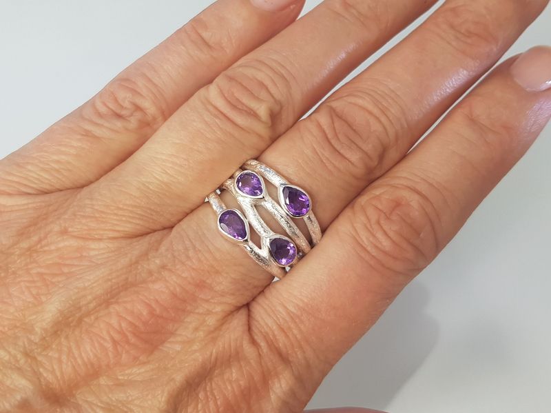 Amethyst ring 925 silver