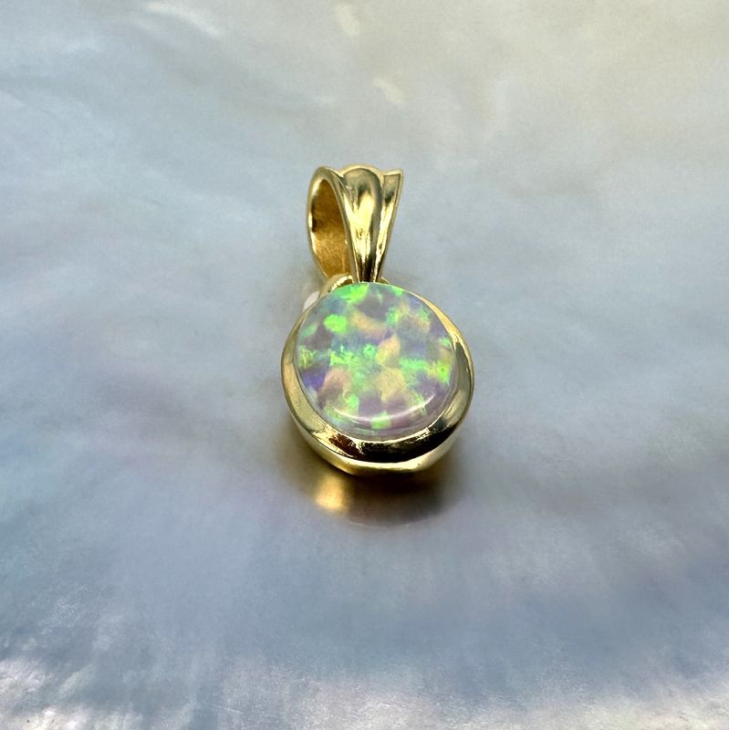 pendant opal 925 Silver 18 ct. gold platet