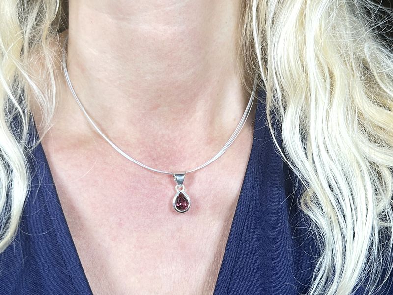 pendant turmaline pink 925 silver