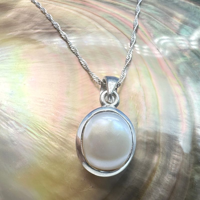 pendant genuine pearl 925 silver