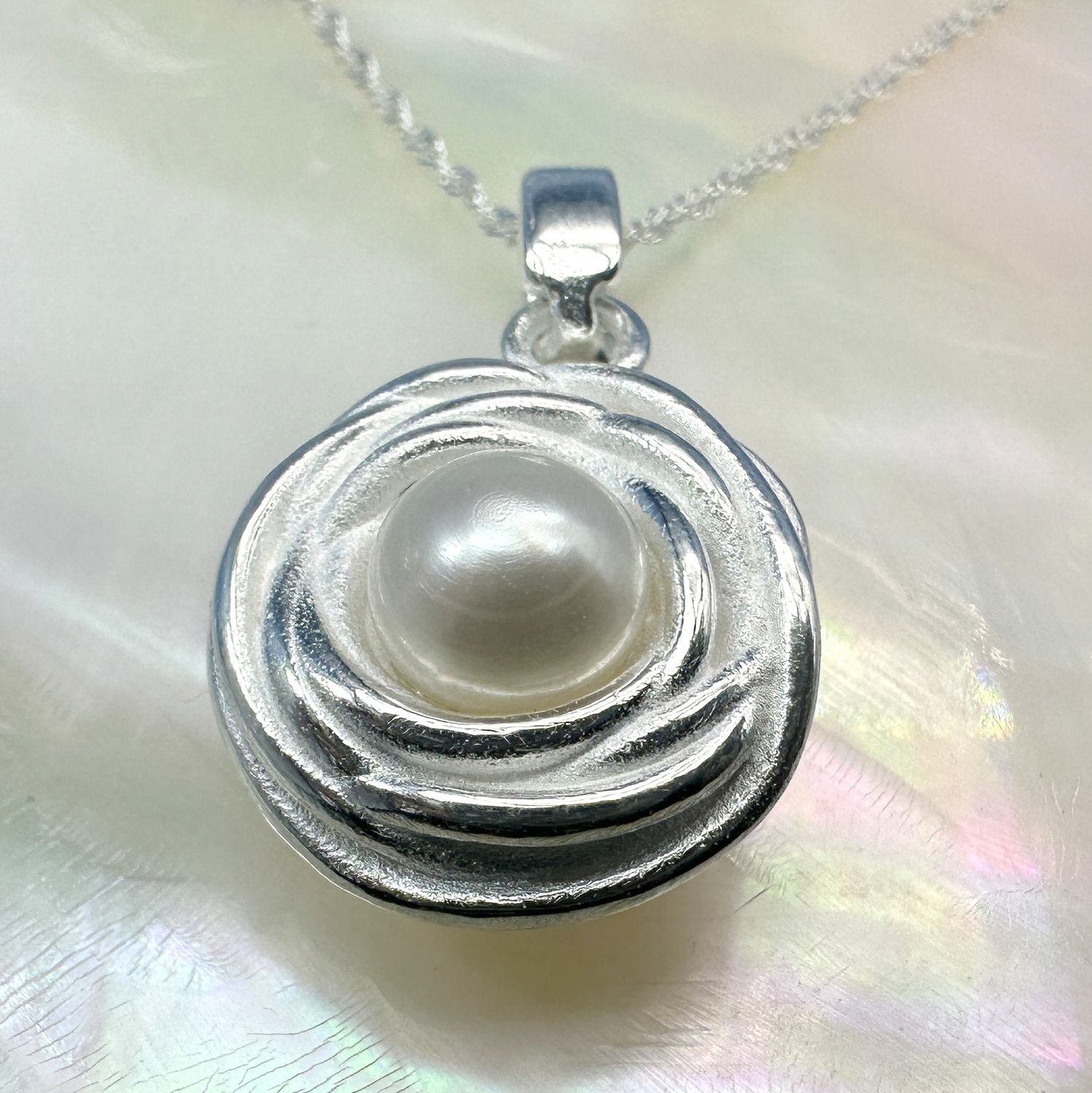 pendant genuine pearl 925 silver
