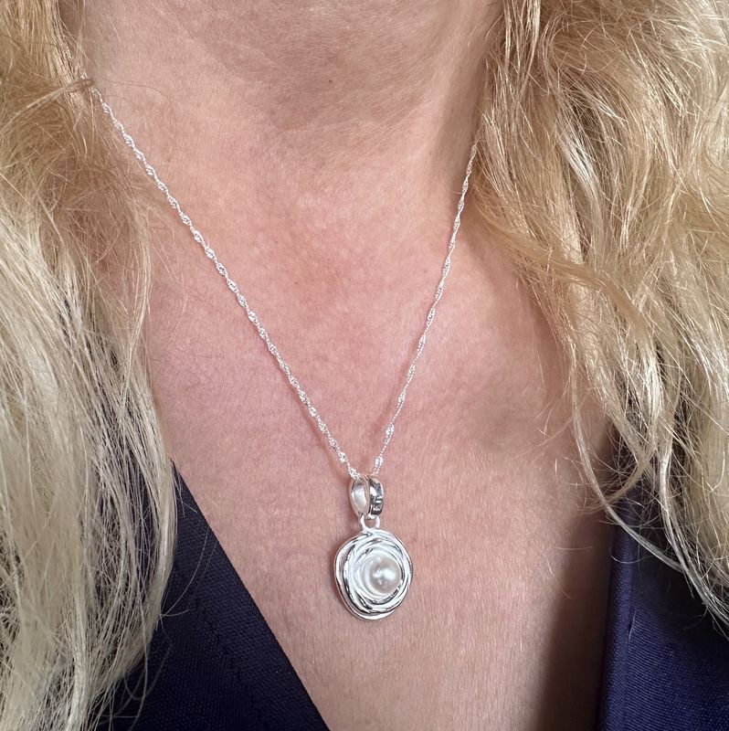 pendant genuine pearl 925 silver