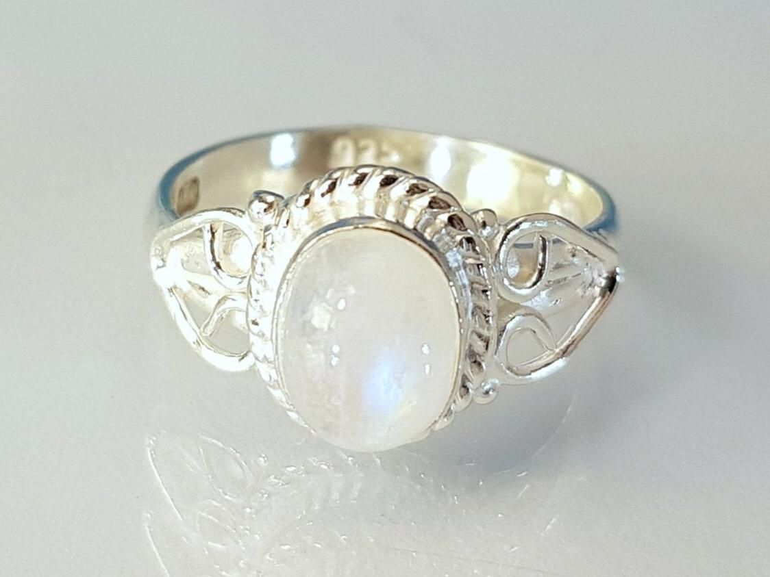 Ring moonstone cabochon 925 silver