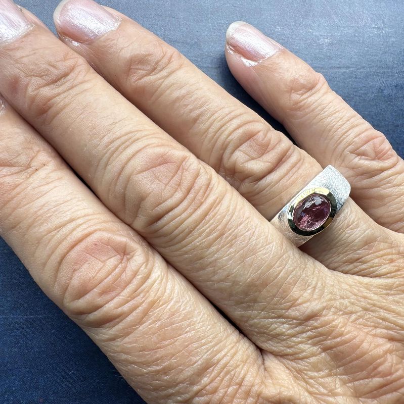 Ring Tourmaline Pink Bicolour