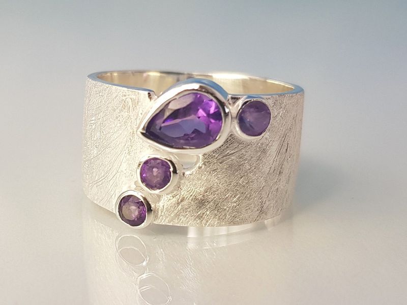 Amethyst ring 925 silver