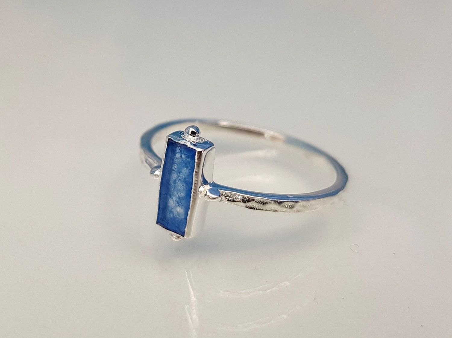 Ring blue jade 925 silver