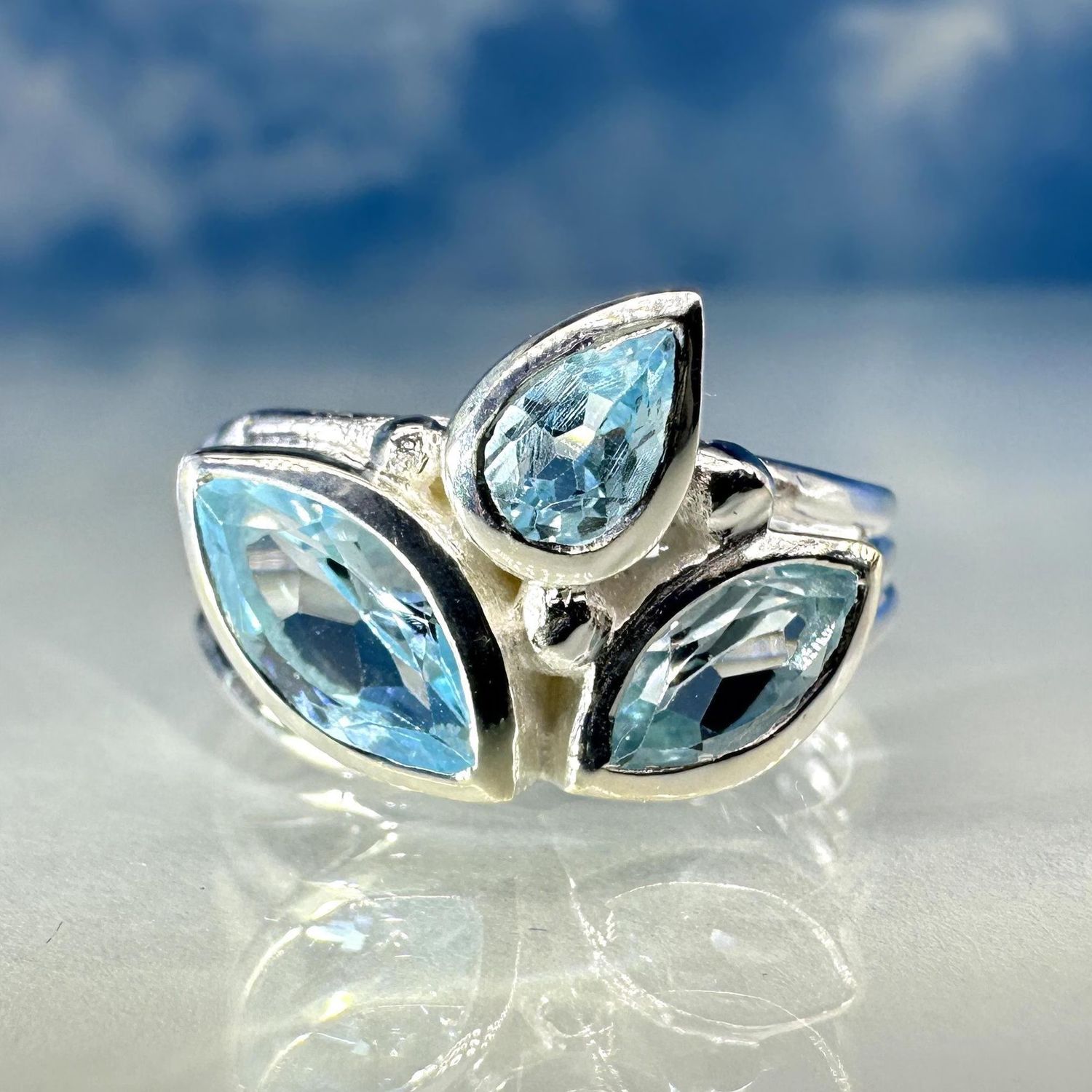 Ring topaz 925 silver