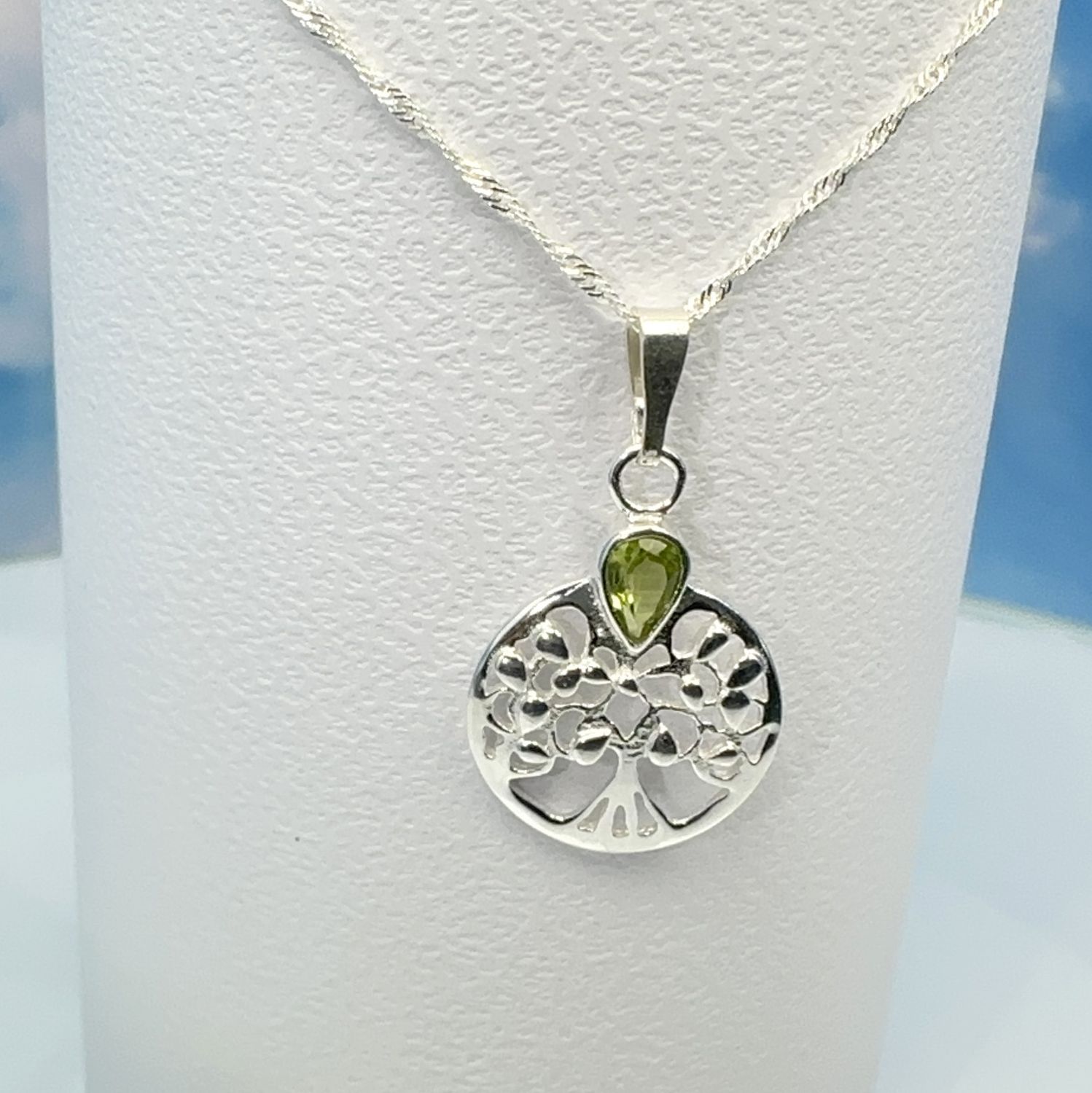 pendant peridot tree of life peridot with nacklace 925 silver