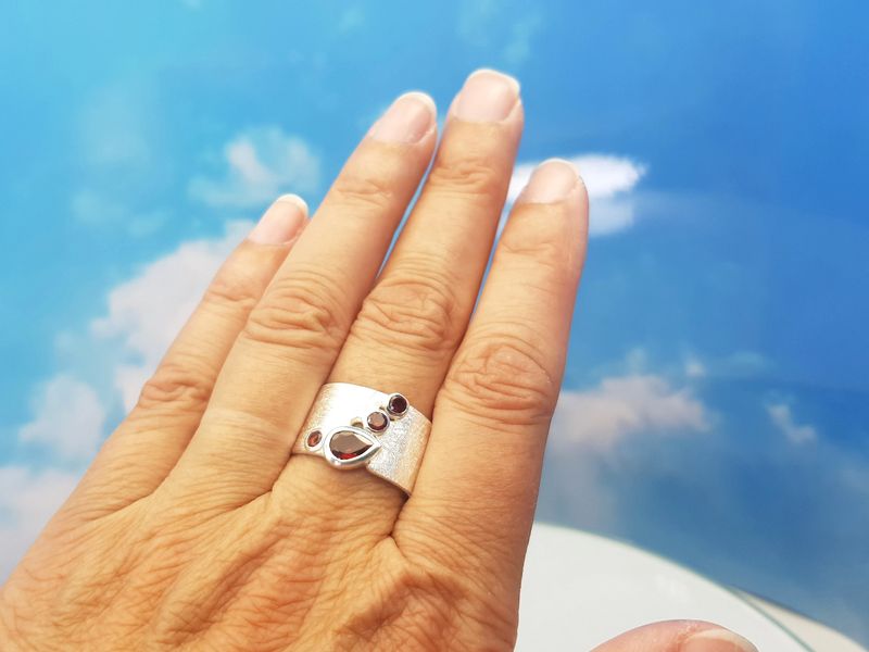 Ring garnet 925 silver