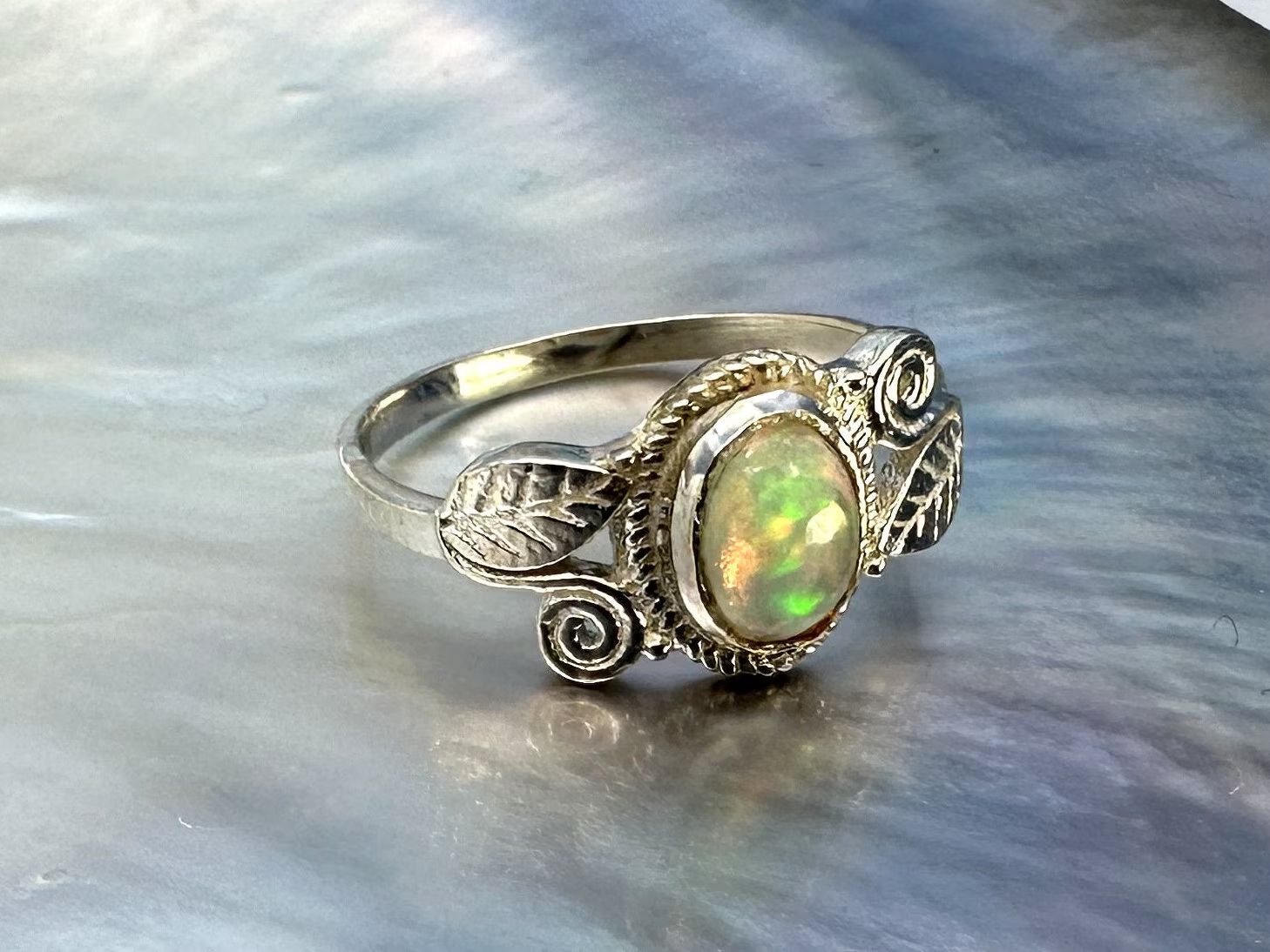 Ring precious opal 925 silver