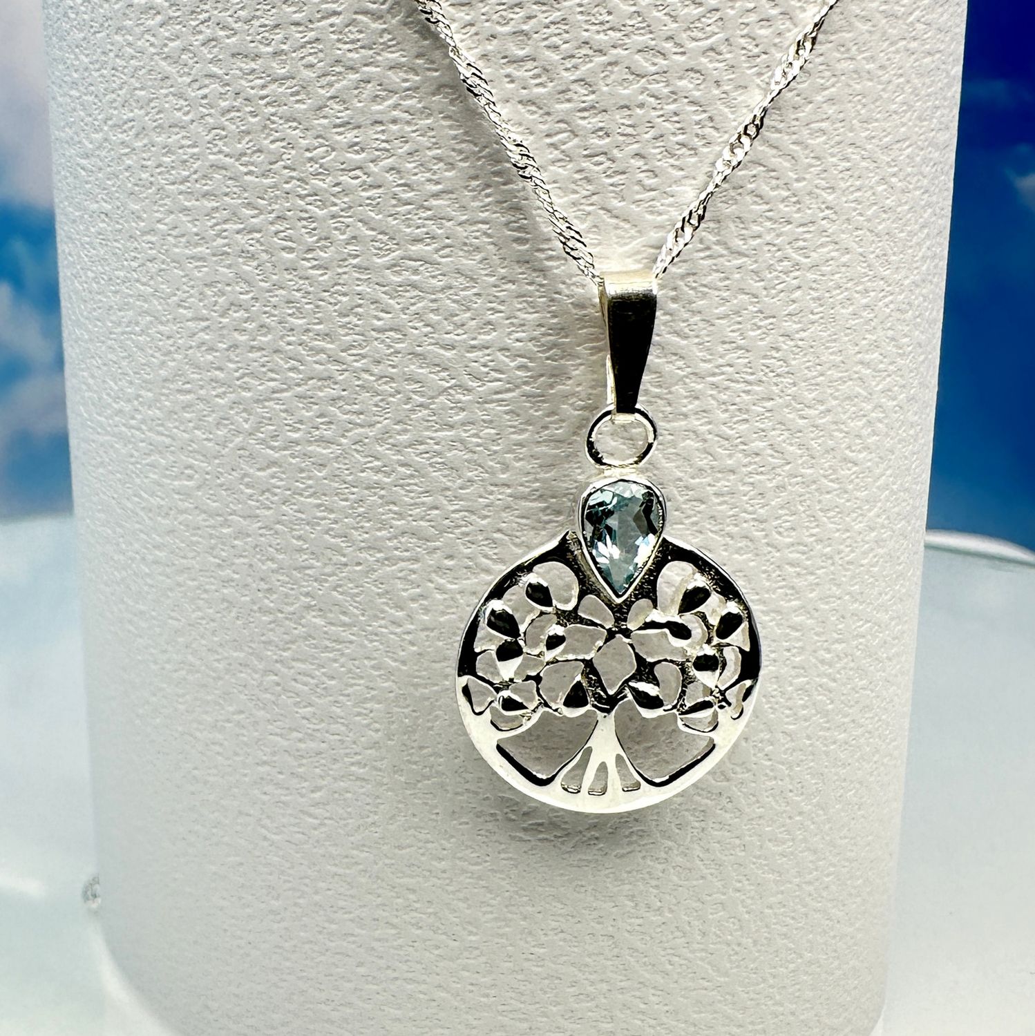 pendant topaz with necklace 925 silver