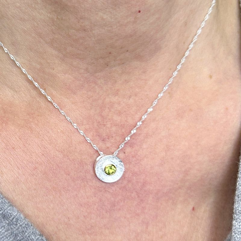 pendant topaz bicolor with necklace 18 ct. gold 925 silver