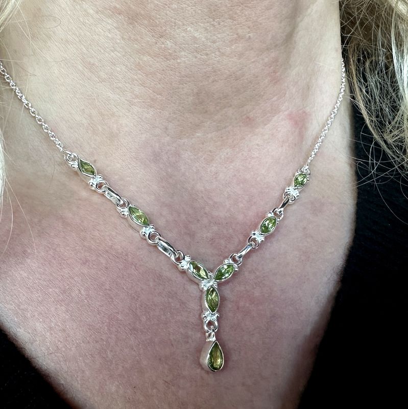 necklace Peridot 925 silber