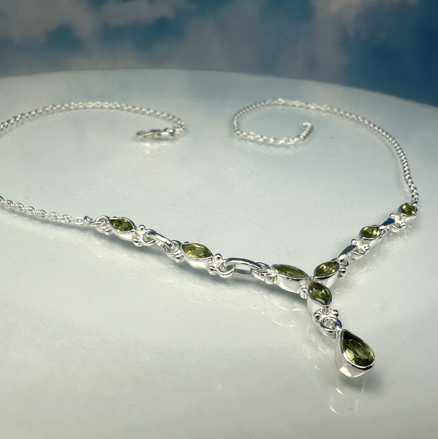 necklace Peridot 925 silber