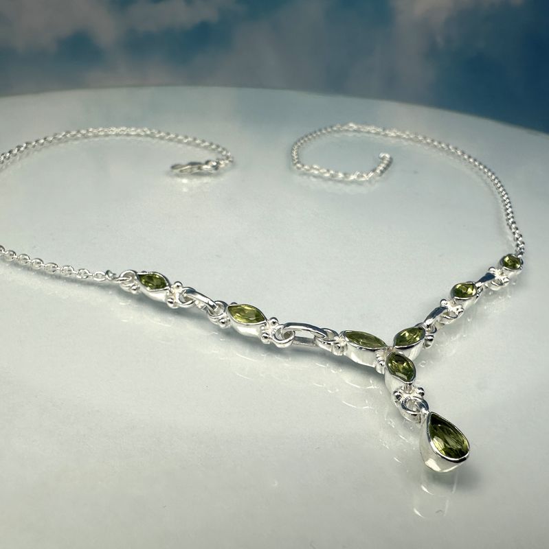 necklace Peridot 925 silber