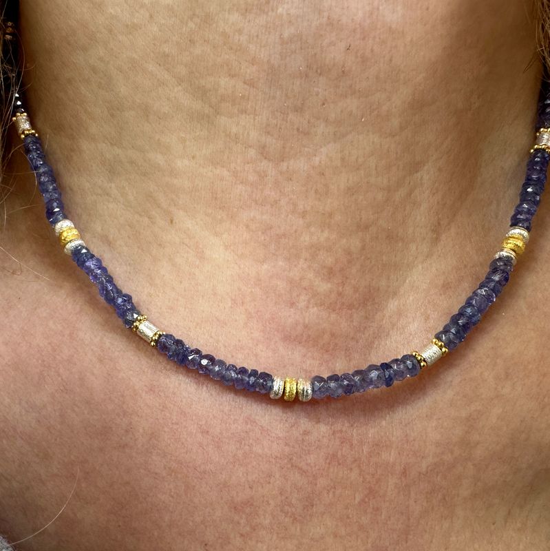necklace genunine tanzanit bicolor