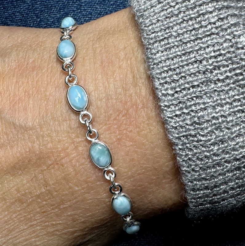 bracelet larimar 925 silver