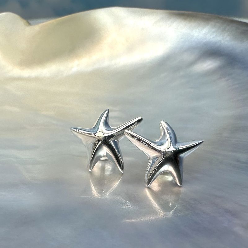 starfish earrings 925 silver