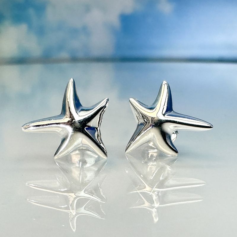 starfish earrings 925 silver