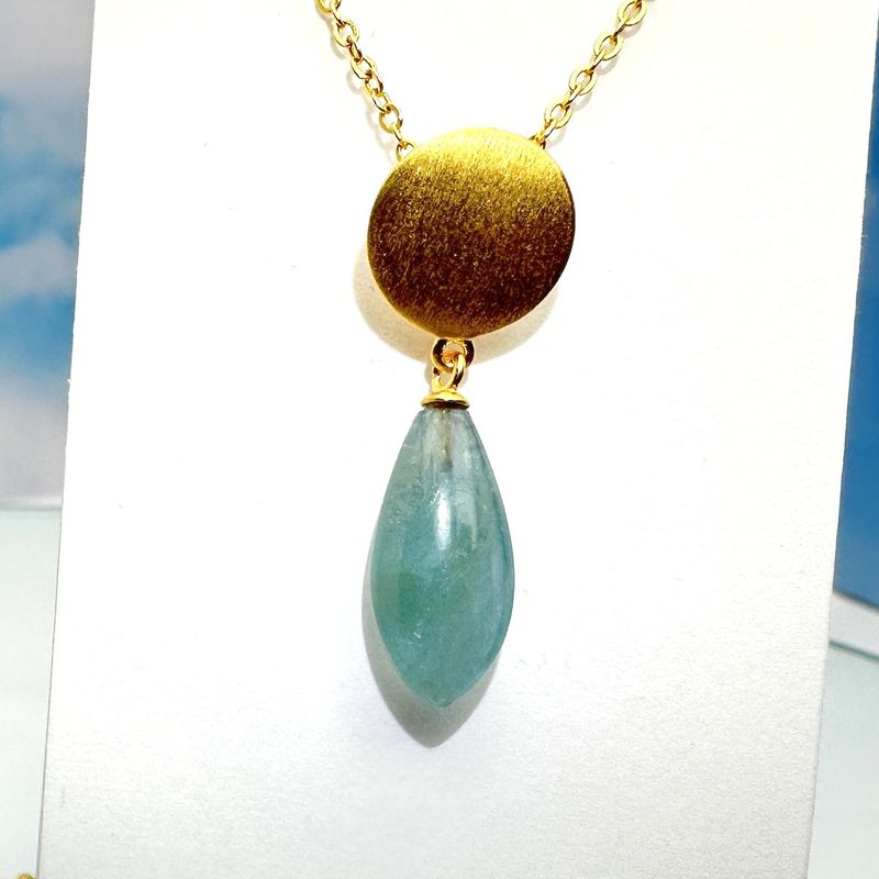 pendant aquamarine 18ct. gold platet