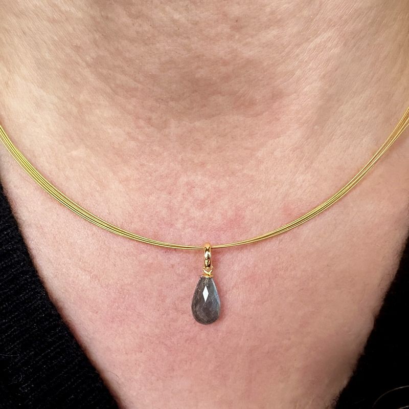 pendant labradorite 18 ct. gold platet