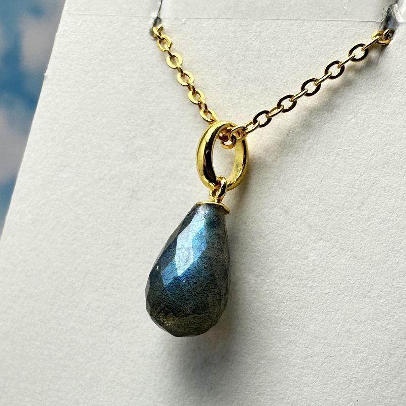 pendant labradorite 18 ct. gold platet