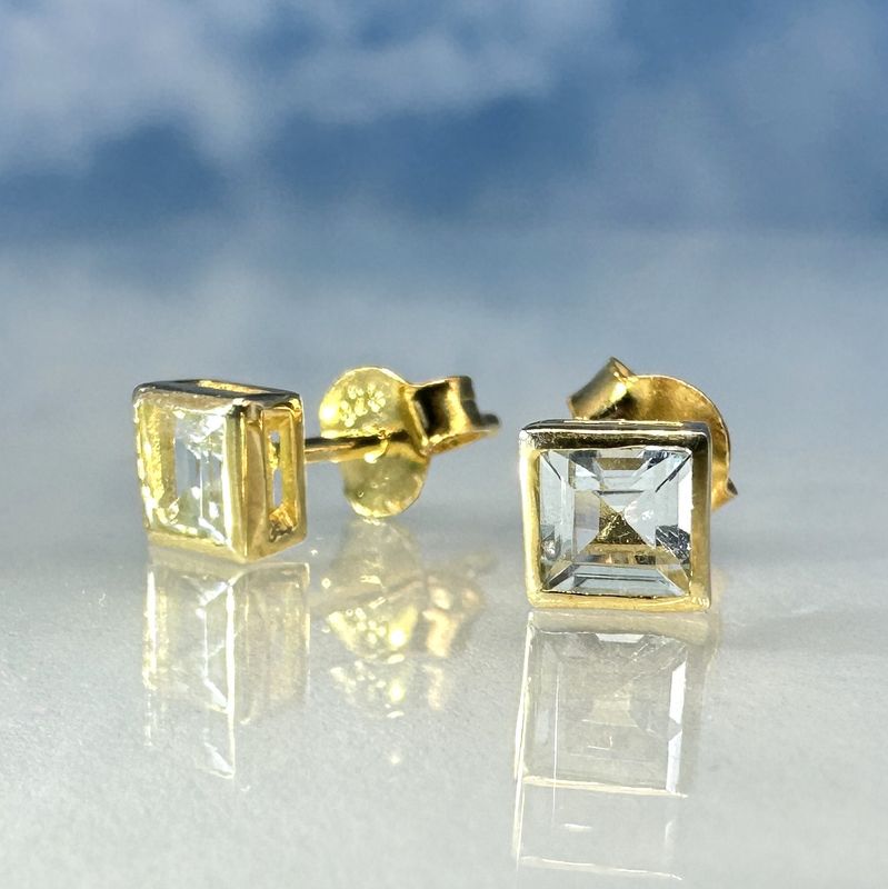 earrings topaz 925 silver 18ct. gold platet