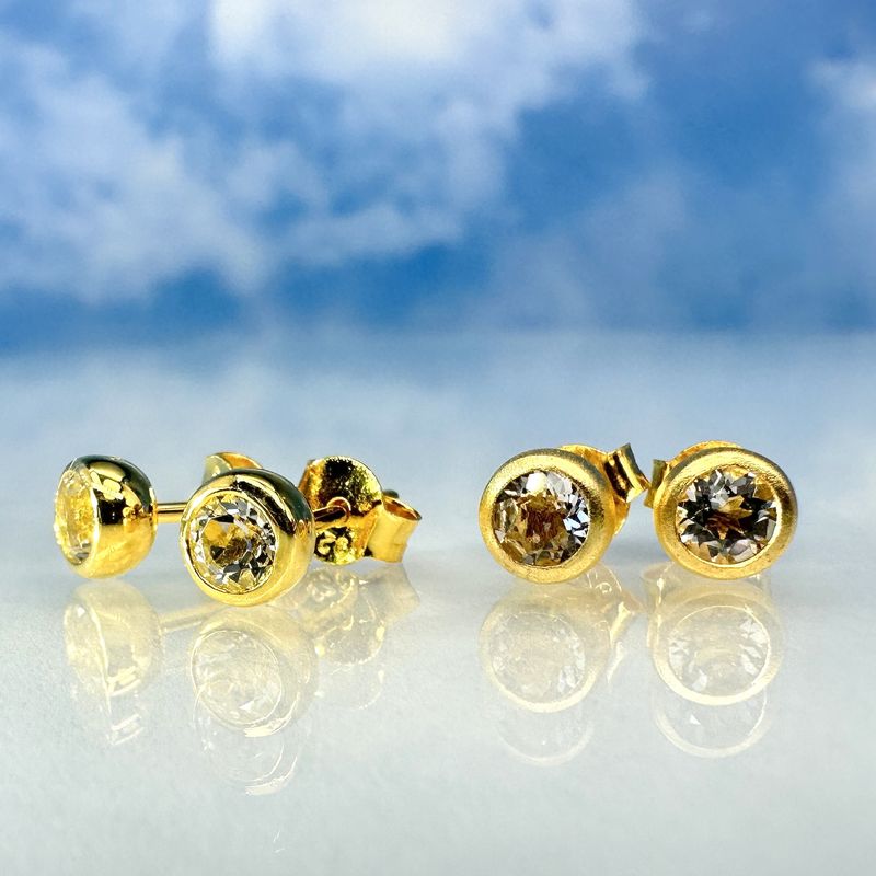 Earrings topaz 925 silver 18.ct gold platet