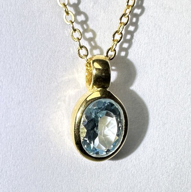 Pendant topasz 925 silver 18 ct. gold