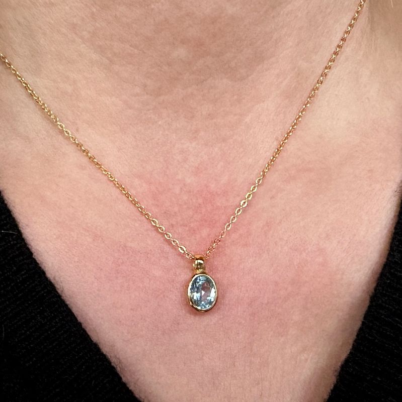Pendant topasz 925 silver 18 ct. gold