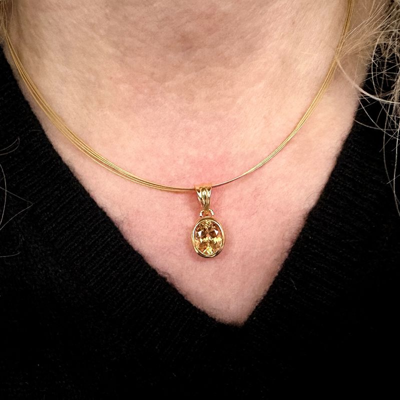 Pendant citrine 925 silver 18 ct. gold